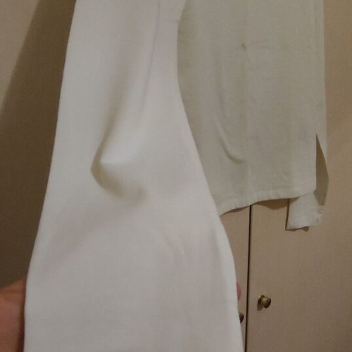 Cotton white sugar blouse Large new with elastane