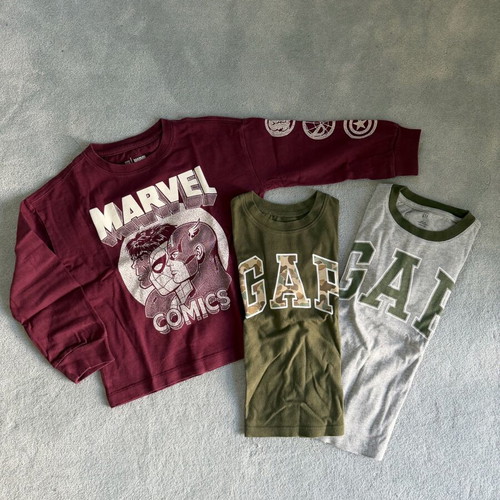 GAP kids long-sleeve shirts like new, 4 years, 3 colorful pieces