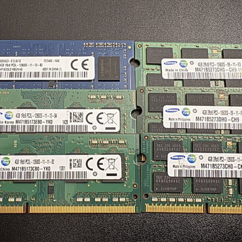 Laptop RAM 4GB DDR3 DDR3L pack of 6, total 24GB, like new Samsung & Kingston