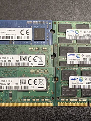 Μνήμες RAM Laptop 4GB DDR3 DDR3L πακέτο 6, σύνολο 24GB, σαν καινούργιο Samsung & Kingston