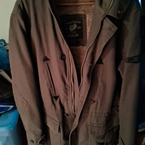 Replay jacket with warm inner fur lining, size XL, like new