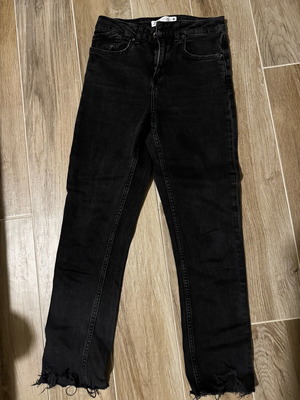 Zara ankle-length jeans like new, black and gray, size S