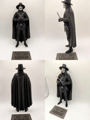 V for Vendetta 3D printed figure, PLA