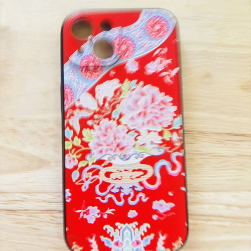iPhone 15 case with embossed Chinese pattern, like new