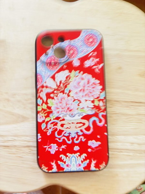 iPhone 15 case with embossed Chinese pattern, like new
