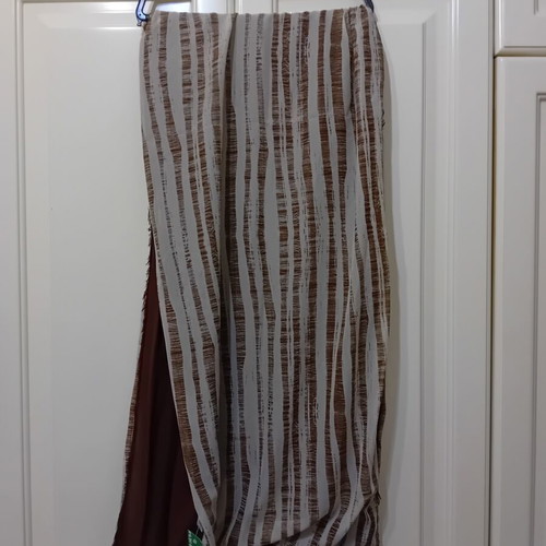 Achilleas Woven Scarf new, reversible with fringes, beige and brown