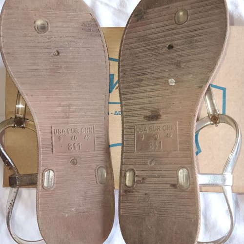 Plastic slippers and Voi&Noi sandals used, size 40-41, brown and pink