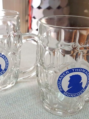 Paulaner-Thomasbräu Vintage ποτήρια μπύρας σαν καινούργια, σετ 2, 0,3l
