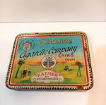 Tin lithographed cigarette cases used, set of 2, early 20th century