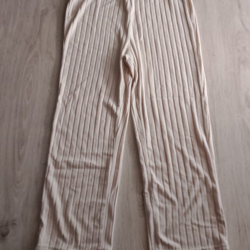 Shein women's casual fitted pants with embossed stripes, beige