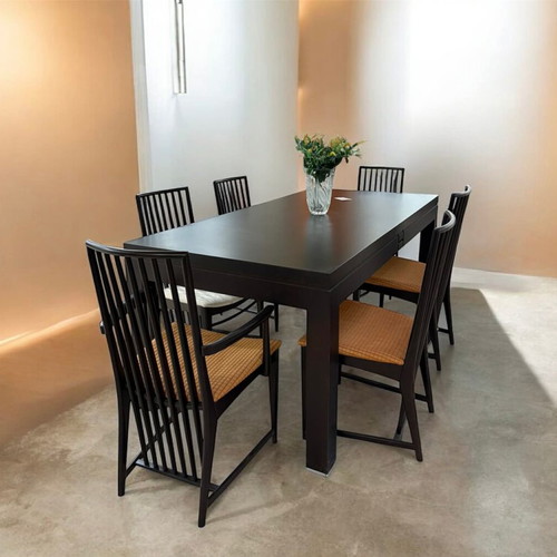 Beech wood dining set new with 4 chairs and 2 armchairs
