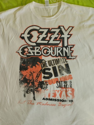 Ozzy Osbourne t shirt used, Aape By A Bathing Ape®, XXL, white, with small holes