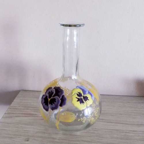Antique carafe hand-painted used 19th century
