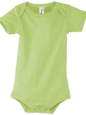 Sol's Bambino 00583 βρεφικό φορμάκι Apple Green 6-12 μηνών, 100% πενιέ βαμβάκι
