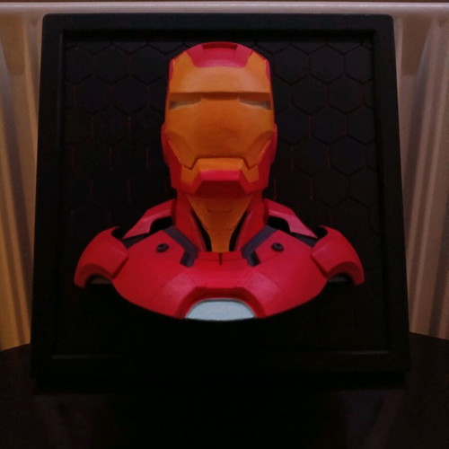 Iron Man wall frame printed in 3D and hand-painted like new