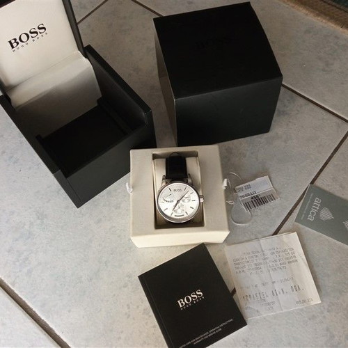 Ανδρικό ρολόι Hugo Boss 1512415 καινούργιο με δερμάτινο λουράκι