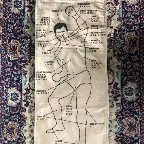 Martial arts punching bag like new with strike points