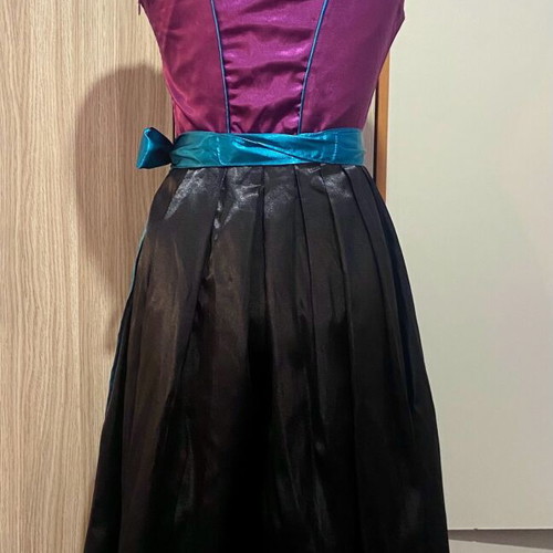 Bavarian traditional satin dress new, purple and turquoise