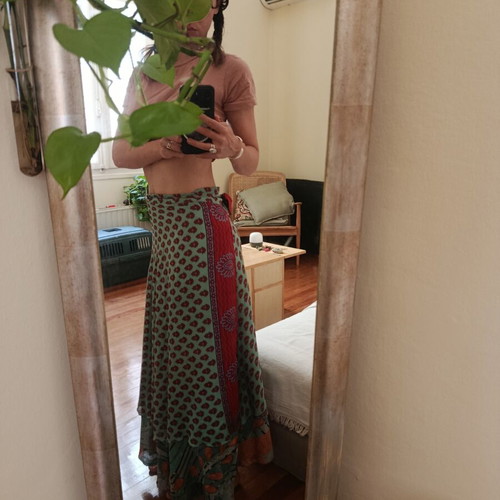 Silk maxi skirt, reversible, high quality from Indonesia