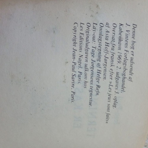 Terningerne er kastet by Jean-Paul Sartre used, Danish