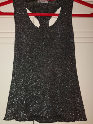 Lynne women's lurex blouse black-silver like new, size S