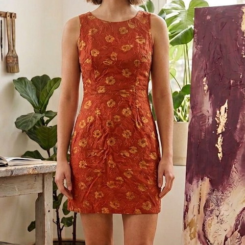 Dress red and gold size S like new