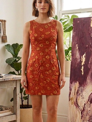 Dress red and gold size S like new