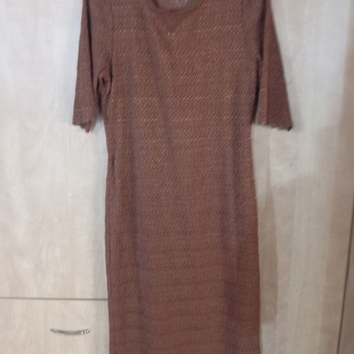 Gianni Rodini women's dress used, brown perforated fabric, size XL