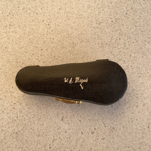 Small vintage violin with case and bow, decorative