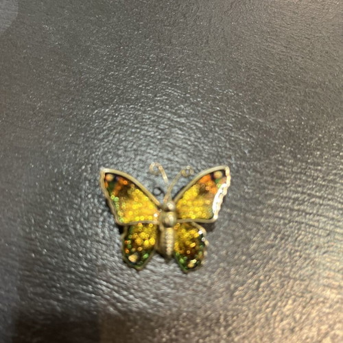 Vintage butterfly brooch like new, colorful and gold-tone