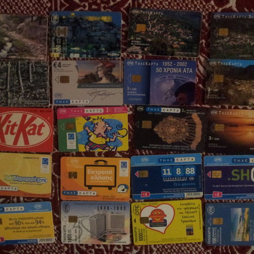 Phone cards used, pack of 20 pieces