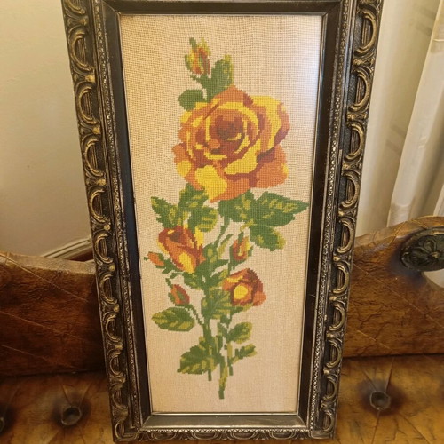 Vintage embroidered gobelin painting 55×28.5 like new