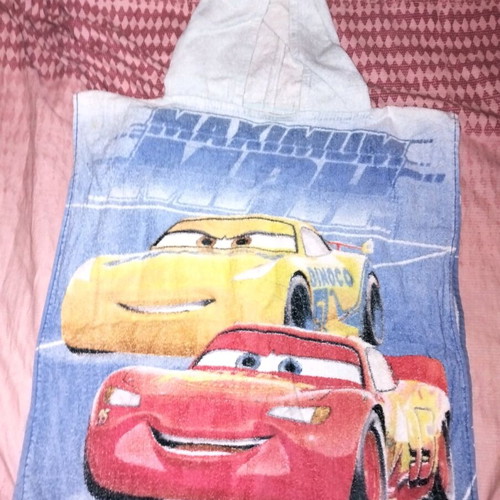Cars Poncho baby bathrobe used with hood, ages 2-6