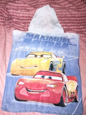 Cars Poncho baby bathrobe used with hood, ages 2-6