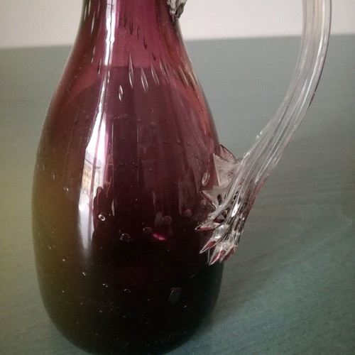 Vases used, two colored with gift purple vase with embossed design