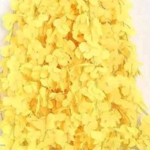 Artificial flowers like new, set of 50 in yellow, purple, and fuchsia pink