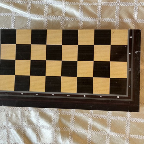 Wooden backgammon board 47 cm, new with two pairs of checkers