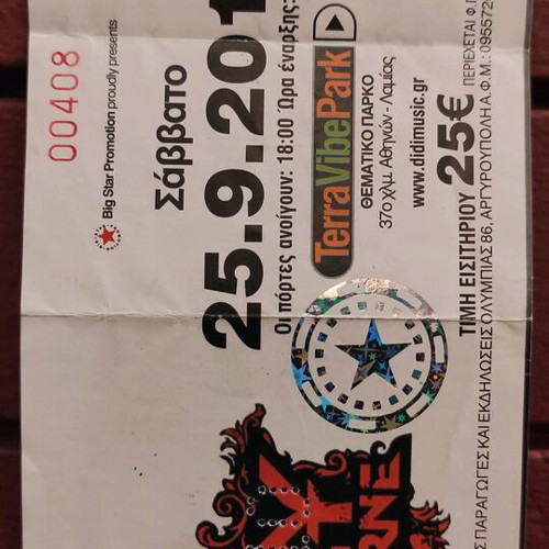 Ozzy Osbourne concert ticket like new, Terravibe Park 2010