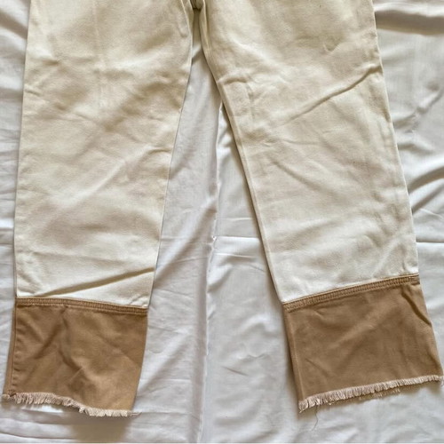 Boho flare jeans like new, high waist, Shein, beige and brown