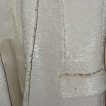 Rococo σακάκι με μπεζ παγιέτα, κοντό μανίκι, σαν καινούργιο