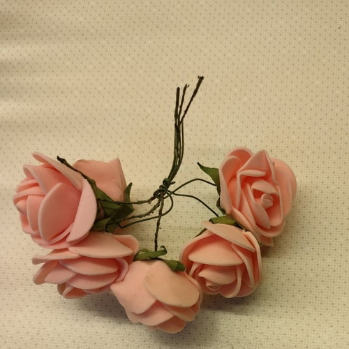 Foam roses pack of 5 pink pieces