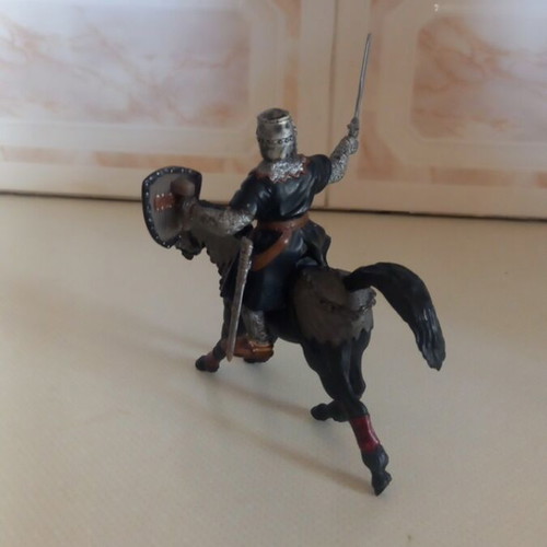 PAPO Hospitaller Knight Figure with Dark Evil Horse used