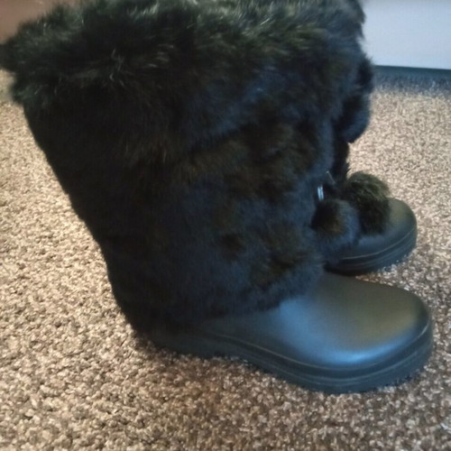 Boots with fur used, size 36, black