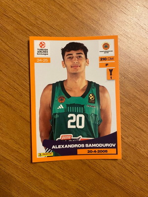 Alexandros Samodurov Panini Euroleague 2024-25 sticker like new