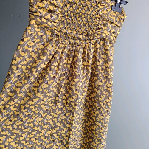 Maxi strapless dress Pepe Jeans like new, brown and yellow