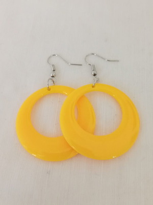 Pop Art Yellow Hoop Earrings new, retro style