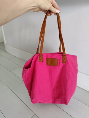 Esmara shoulder bag fuchsia with brown handle like new