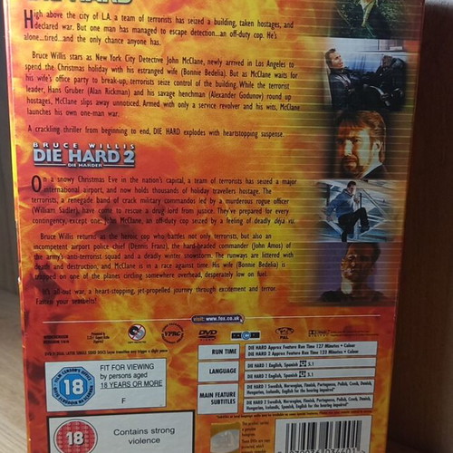 Die Hard 1 & 2 DVD box set with English subtitles and bonus disc