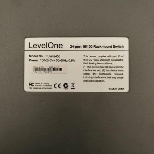 LevelOne 24-port 10/100 Rackmount Switch used