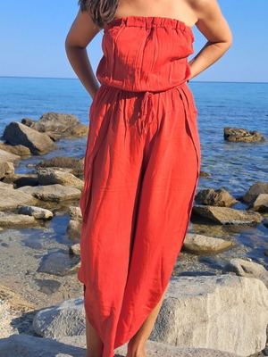 Ολόσωμη φόρμα σαν καινούργιο, κόκκινη, μέγεθος S